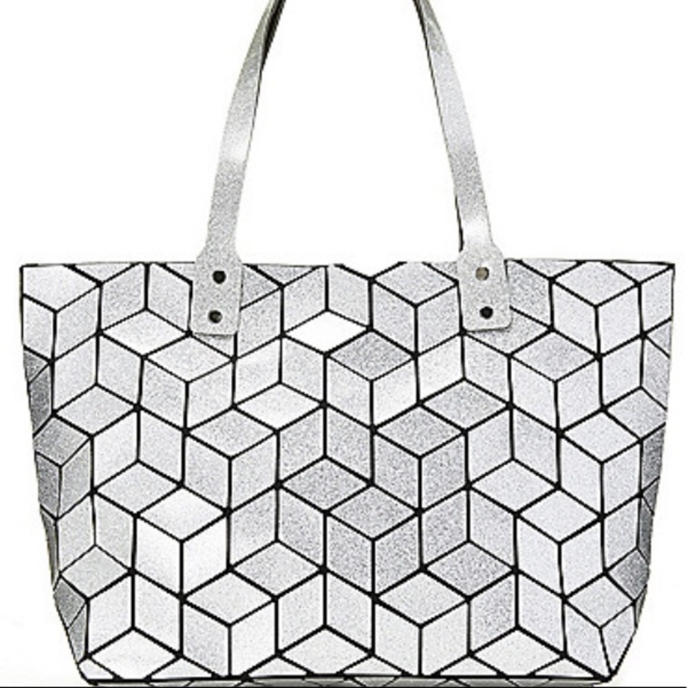 Patrizia Luca Glitter Chevron Geometric Tote